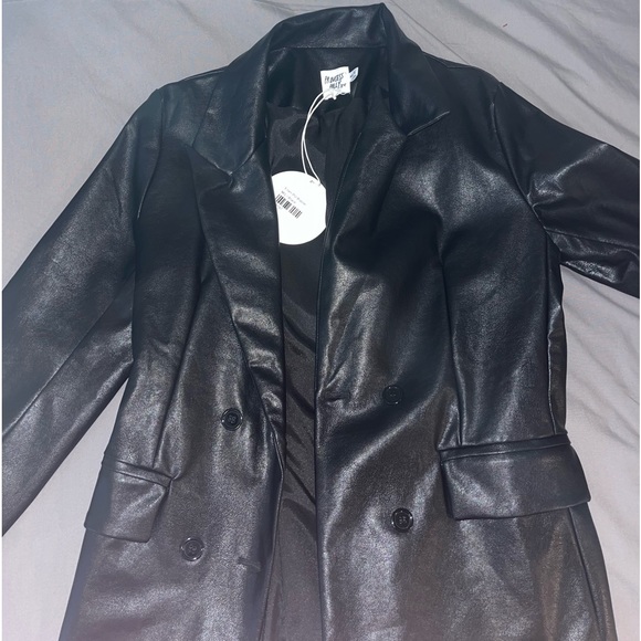 Princess polly black leather blazer - Picture 3 of 5
